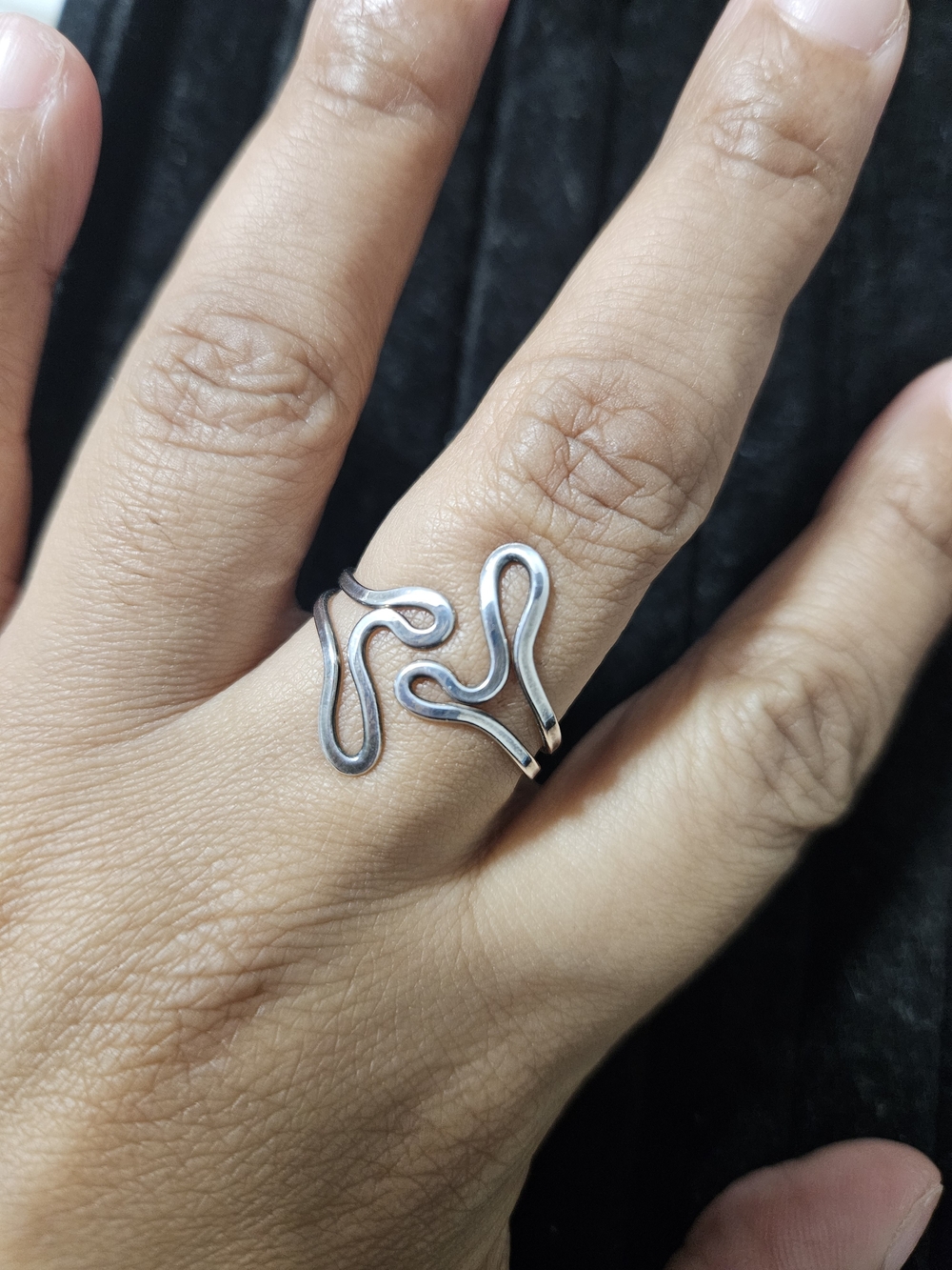 925S Modern Abstract Wave Ring - Women Jewelry
